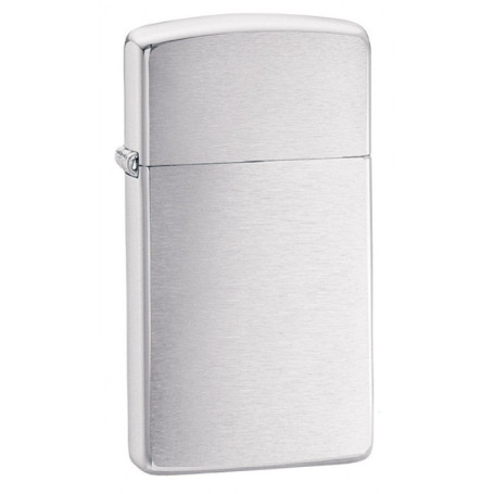 1600 Зажигалка ZIPPO Slim, латунь/сталь с покрытием Brushed Chrome, серебристый