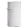 1600 Зажигалка ZIPPO Slim, латунь/сталь с покрытием Brushed Chrome, серебристый