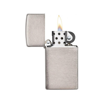 1605 Зажигалка ZIPPO Slim, латунь/сталь с покрытием Satin Chrome, серебристый