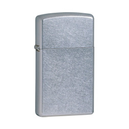 1607 Зажигалка ZIPPO Slim, латунь/сталь с покрытием Street Chrome, серебристый