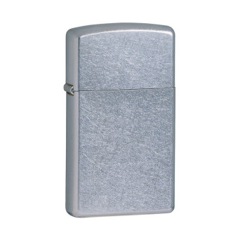 1607 Зажигалка ZIPPO Slim, латунь/сталь с покрытием Street Chrome, серебристый