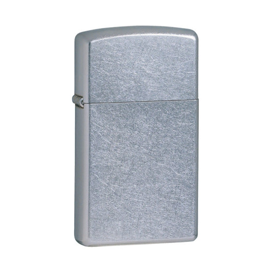 1607 Зажигалка ZIPPO Slim, латунь/сталь с покрытием Street Chrome, серебристый