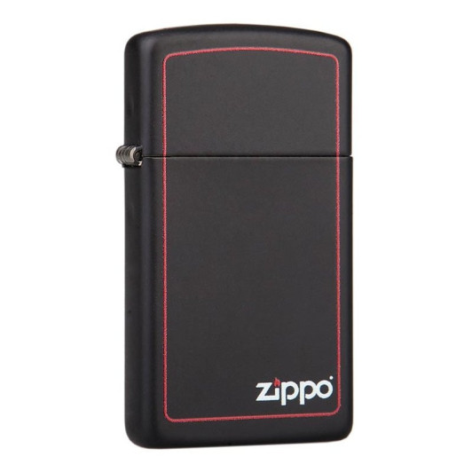 1618 Зажигалка ZIPPO Slim, латунь/сталь с покрытием Black Matte, чёрный