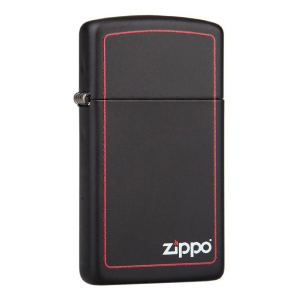 1618 Зажигалка ZIPPO Slim, латунь/сталь с покрытием Black Matte, чёрный