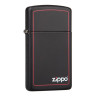1618 Зажигалка ZIPPO Slim, латунь/сталь с покрытием Black Matte, чёрный