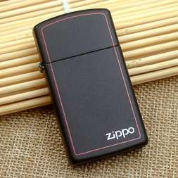 1618 Зажигалка ZIPPO Slim, латунь/сталь с покрытием Black Matte, чёрный