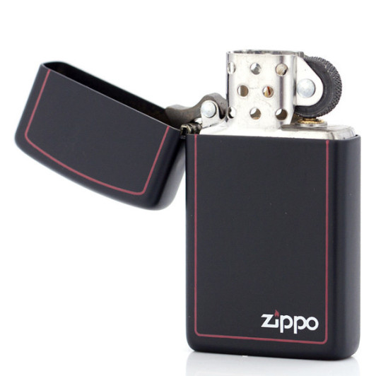 1618 Зажигалка ZIPPO Slim, латунь/сталь с покрытием Black Matte, чёрный