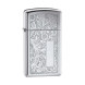 1652 Зажигалка ZIPPO Slim® Venetian, латунь/сталь с покрытием High Polish Chrome, серебристый