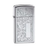 1652 Зажигалка ZIPPO Slim® Venetian, латунь/сталь с покрытием High Polish Chrome, серебристый