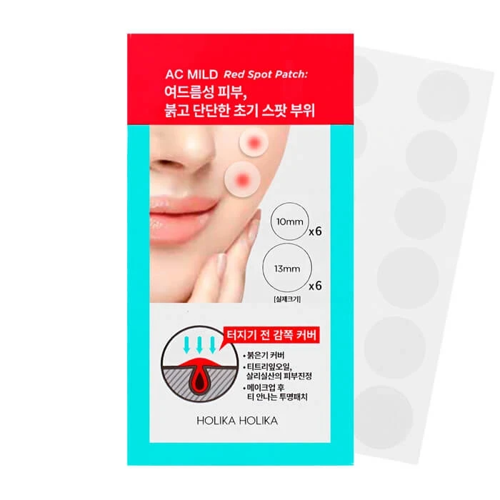 Патчи от прыщей для лица / Skin & AC Mild Red Spot Patch 1 г х 12 шт