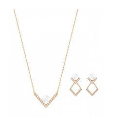 Swarovski 5219747 Кулон+серьги EDIFY прозр.роз.золото