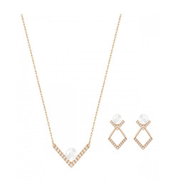 Swarovski 5219747 Кулон+серьги EDIFY прозр.роз.золото