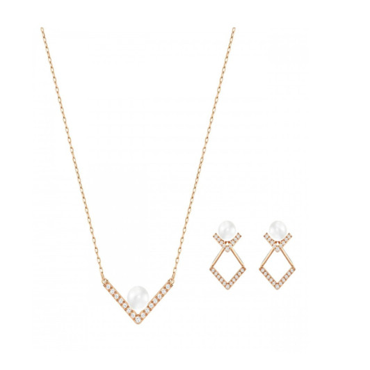 Swarovski 5219747 Кулон+серьги EDIFY прозр.роз.золото
