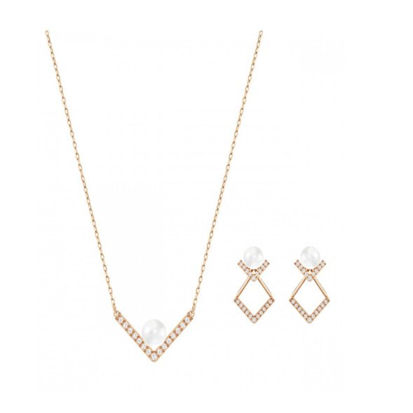 Swarovski 5219747 Кулон+серьги EDIFY прозр.роз.золото