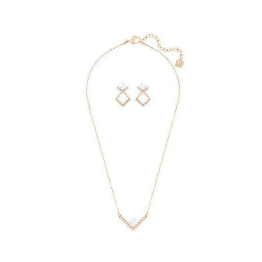Swarovski 5219747 Кулон+серьги EDIFY прозр.роз.золото