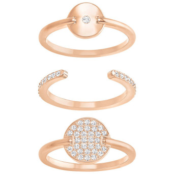 Swarovski 5284074 Кольцо GINGER: CRY/ROS р.52 3 шт.