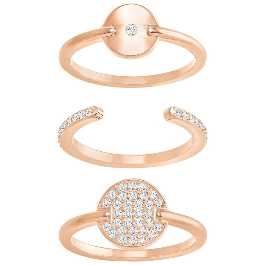 Swarovski 5284074 Кольцо GINGER: CRY/ROS р.52 3 шт.