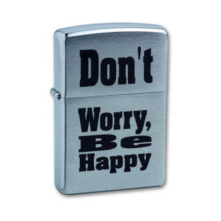 200 Зажигалка ZIPPO Don t worry, латунь/сталь с покрытием Brushed Chrome