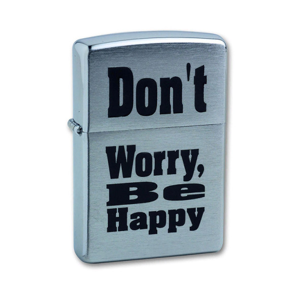 200 Зажигалка ZIPPO Don t worry, латунь/сталь с покрытием Brushed Chrome