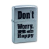 200 Зажигалка ZIPPO Don t worry, латунь/сталь с покрытием Brushed Chrome