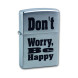 200 Зажигалка ZIPPO Don t worry, латунь/сталь с покрытием Brushed Chrome