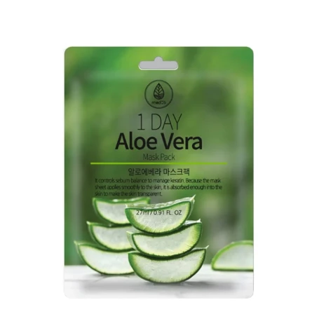 Маска тканевая с экстрактом алоэ вера / Med B 1 Day Aloe Vera Mask Pack 27 мл