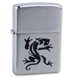 200 Зажигалка ZIPPO Panther, латунь/сталь с покрытием Brushed Chrome, УЦЕНКА