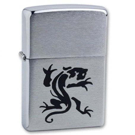 200 Зажигалка ZIPPO Panther, латунь/сталь с покрытием Brushed Chrome, УЦЕНКА