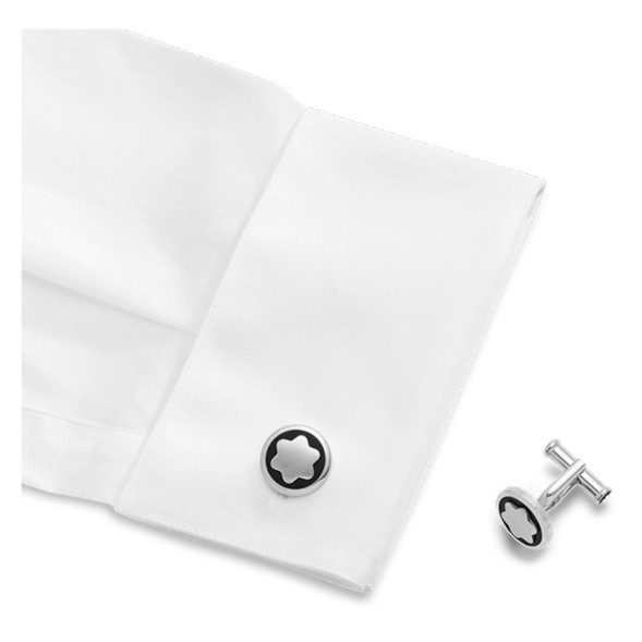 Montblanc 00116661 Запонки кругл сталь монбл оникс