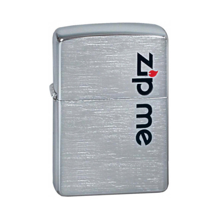 200 Зажигалка ZIPPO Zip Me, латунь/сталь с покрытием Brushed Chrome, серебристый