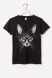Футболка для девочки Happyfox (кот.в.очках,черный)