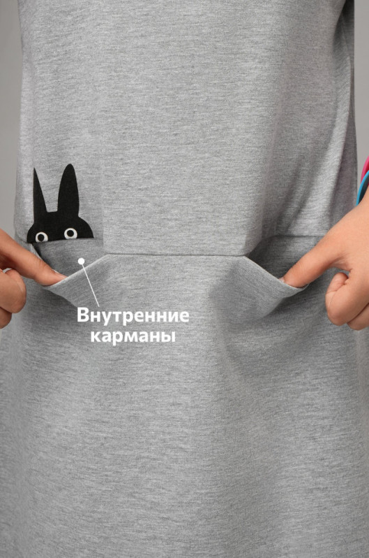 Летнее платье для девочки Happyfox (серый)