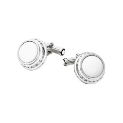 Montblanc 00104498 Запонки 3 кольца белый оникс