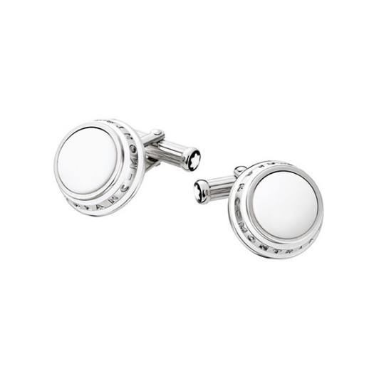 Montblanc 00104498 Запонки 3 кольца белый оникс