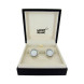 Montblanc 00104498 Запонки 3 кольца белый оникс
