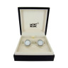 Montblanc 00104498 Запонки 3 кольца белый оникс