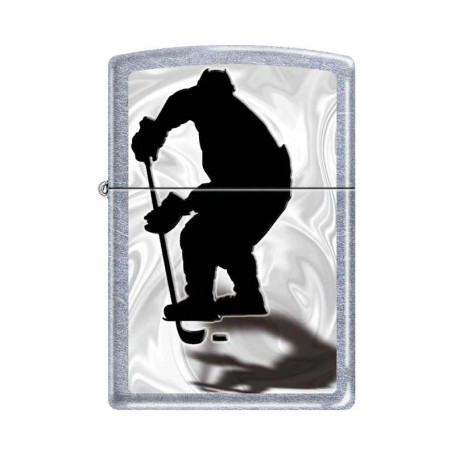 207 Зажигалка ZIPPO HOCKEY Хоккеист, латунь/сталь с покрытием Street Chrome, серебристый