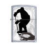 207 Зажигалка ZIPPO HOCKEY Хоккеист, латунь/сталь с покрытием Street Chrome, серебристый