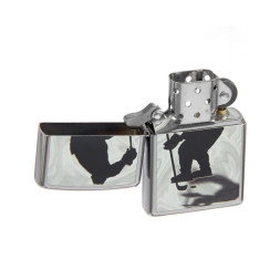 207 Зажигалка ZIPPO HOCKEY Хоккеист, латунь/сталь с покрытием Street Chrome, серебристый