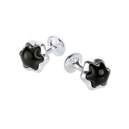 Montblanc 00106670 запонки сталь оникс кабошон