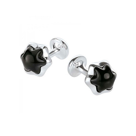 Montblanc 00106670 запонки сталь оникс кабошон