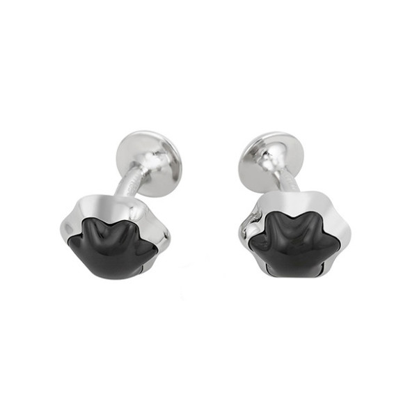 Montblanc 00106670 запонки сталь оникс кабошон