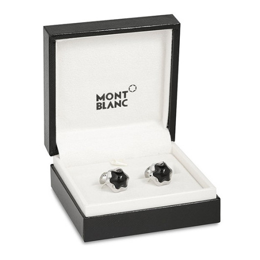 Montblanc 00106670 запонки сталь оникс кабошон