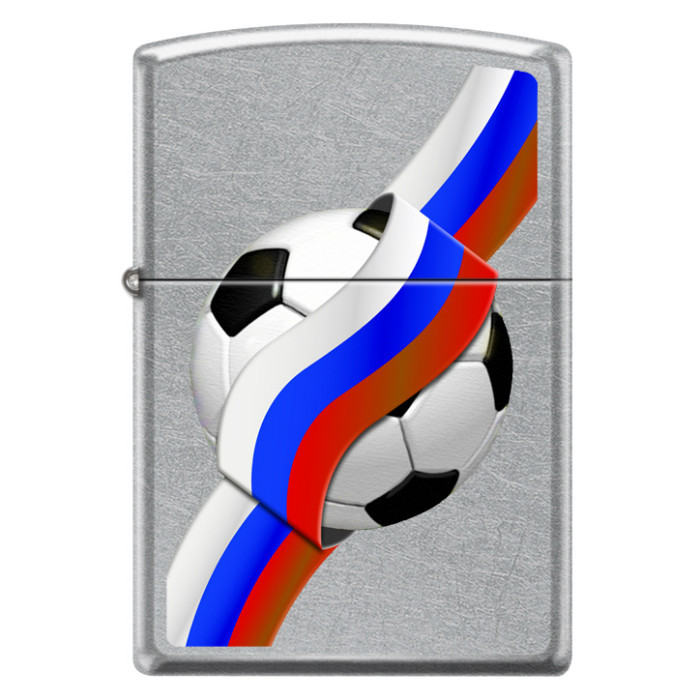 207 Зажигалка ZIPPO RUSSIAN SOCCER, латунь/сталь с покрытием Street Chrome™, серебристый