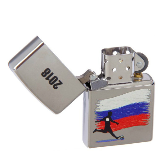 207 Зажигалка ZIPPO RUSSIAN SOCCER, латунь/сталь с покрытием Street Chrome™, серебристый