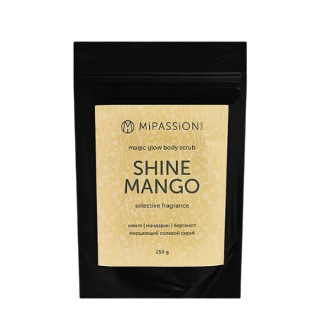 Скраб мерцающий, манго, мандарин, бергамот / Shine mango magical glow MiPASSiON 250 гр