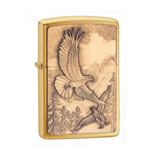 20854 Зажигалка ZIPPO Eagles, латунь/сталь с покрытием Brushed Brass, золотистый