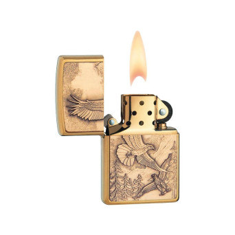 20854 Зажигалка ZIPPO Eagles, латунь/сталь с покрытием Brushed Brass, золотистый