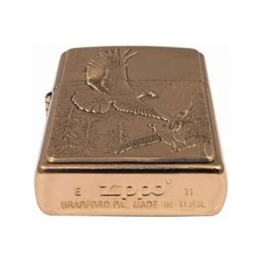 20854 Зажигалка ZIPPO Eagles, латунь/сталь с покрытием Brushed Brass, золотистый