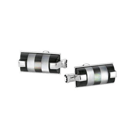 Montblanc 00109513 Запонки прямоуг сталь перлам